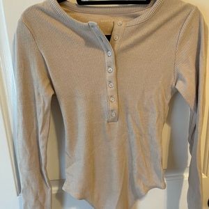 American Eagle Tan Ribbed Bodysuit